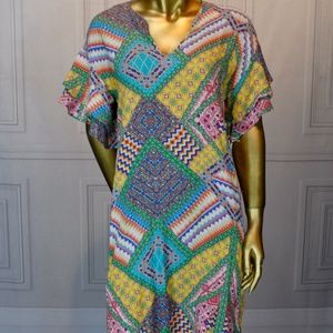 LAST CHANCE!!! Ruffle Sleeve Patterned Dress